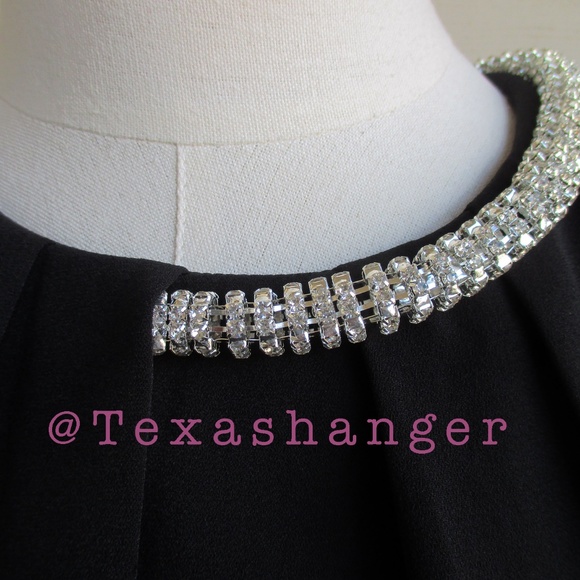 NWT Milly Nyra Crepe Crystal Embellished Dress Size 10 Black - Picture 12 of 13